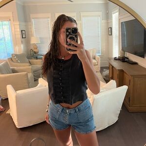 Black Cropped Tank Top